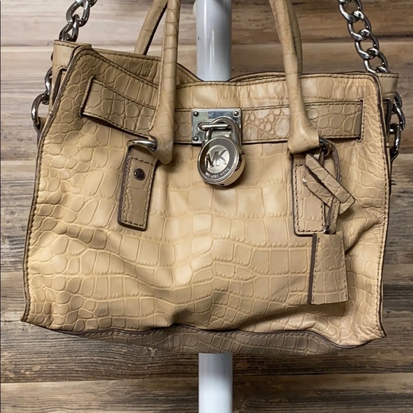 Michael Kors Crocodile Embossed Hamilton Bag P10 - Picture 2 of 9